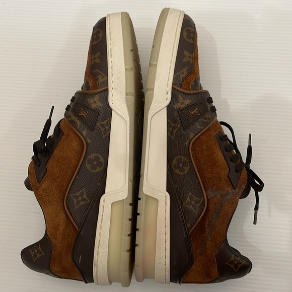 LOUIS VUITTON LEATHER SUEDE LOW SNEAKERS MENS UK SIZE 9 US SIZE 10.5 - Picture 11 of 16